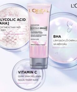 sua-rua-mat-loreal-hong-glycolic-bright-sang-da